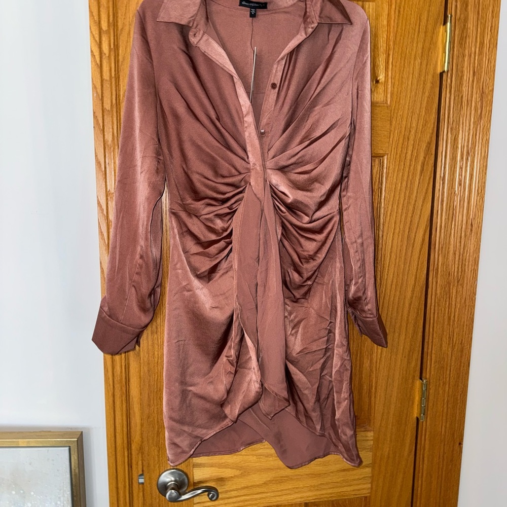 Elegant Ruched Satin Dress